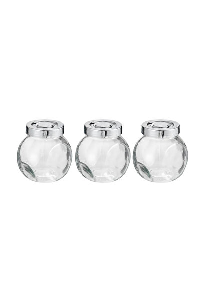 OEM Spice containers, Delinia, made of glass and metal, 8 x 5.8 x 8 cm, Sheer...