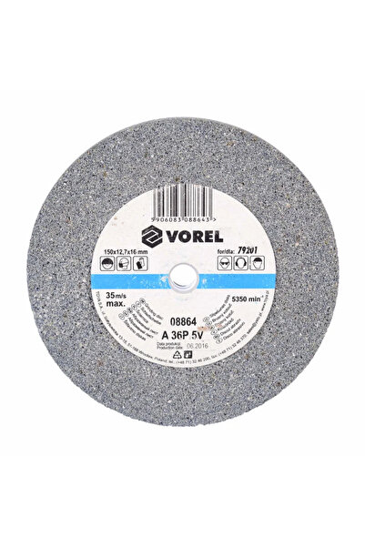 OEM Piatra polisat Vorel, pentru otel/metal, gradatie mare, Ø 150 x 15 x 12 mm