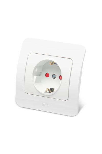 OEM Simple socket with child protection and grounding Jazz, IP20, white