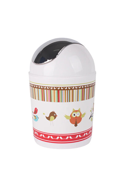 OEM Cos de gunoi Kids Bufnita, pentru baie, cu capac batant, forma rotunda, p...