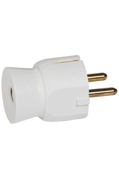 OEM Stecher schuko Legrand, iesire dreapta, plastic, alb