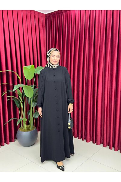 SELVENORA Bihter Dress 1812 – Dubai Silk Fabric Button Detailed Hijab Dress L...