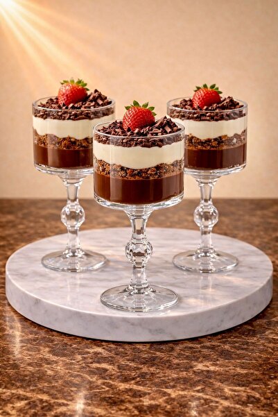 Maloria Crystalita Büyük Ayaklı Cam Magnolya Kasesi | 6 Adet - 300ml