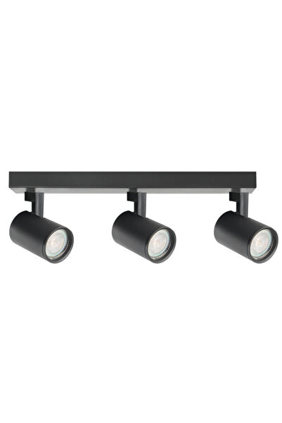 OEM Spot pe bara Lynx, 3 x GU10, 10 W, rotund, negru