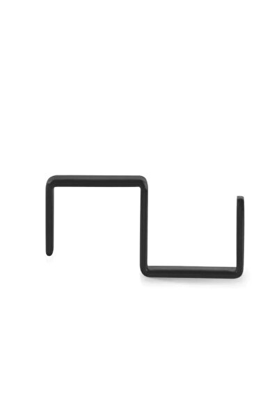 OEM Set carlige Delinia, din metal, 3.6 x 1.9 x 0.4 cm, negru (set 4 buc)