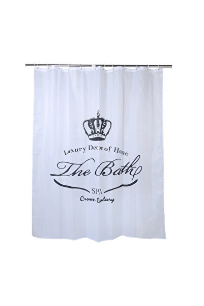 OEM Κουρτίνα μπάνιου Elizabeth, Πολυεστέρας, 180 x 200 εκατοστά, λευκή