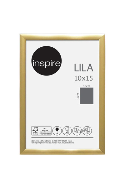 Inspire Rama foto Lila, 10 x 15 cm, plastic, auriu