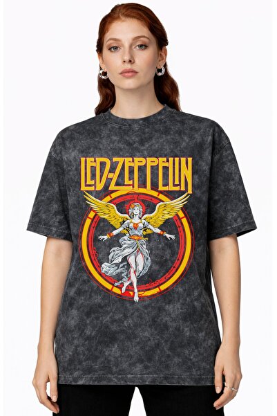 SEVBANO Design Led Zeppelin Rock Metal Music Band Printed Unisex Oversized Vi...