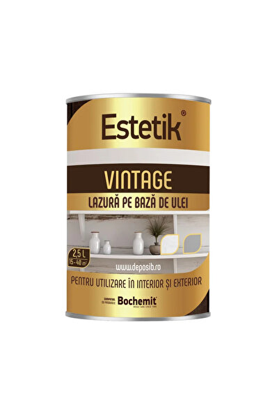 OEM Lazura lemn Estetik Vintage, pe baza de ulei, interior/exterior, alb, 2.5 L