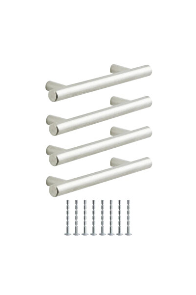 Inspire Σετ 4 λαβών επίπλων Sara, Inspire, 14,5 cm, ατσάλι, γκρι, γυαλιστερό ...