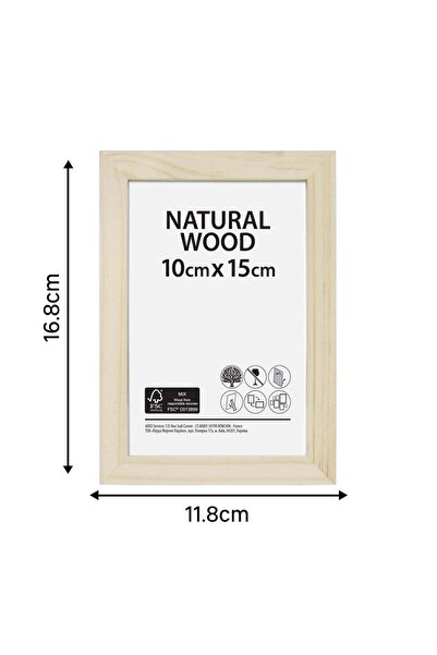 OEM Κορνίζα φωτογραφιών από ξύλο, 10 x 15 εκ., ξύλο, φυσικό