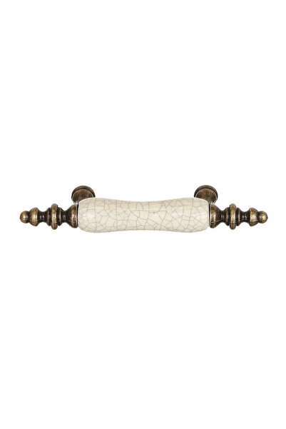 OEM Maner mobila, 64 mm, ceramica, alb, finisaj lucios