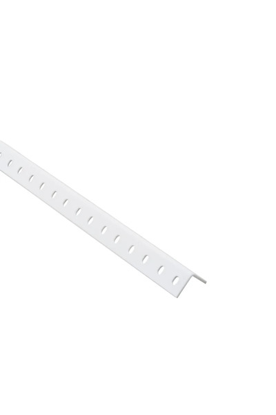 STANDERS Γωνία ψυχρού χάλυβα, διάτρητη, 15,5 X 15,5 X 1,5 mm, L = 1 μέτρο, λευκή