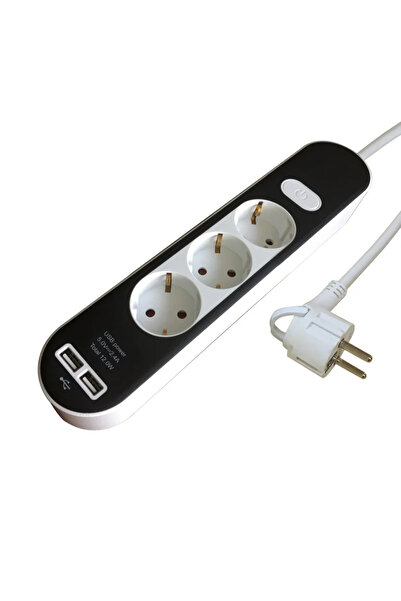 Lexman Καλώδιο επέκτασης Lexman, IP20, 3 υποδοχές, 2USB, 3 x 1,5 mmp, 3680 W,...