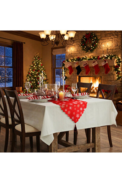 FAMİLY Christmas Tablecloth - 180 x 35 cm