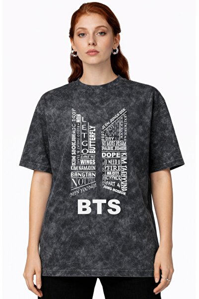 SEVBANO Design Bts Music Group Printed Unisex Oversized Vintage Washed T-Shirt