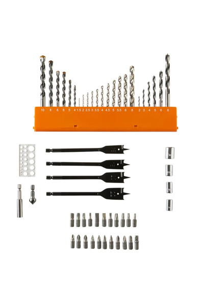 Dexter Set 56 burghie, biti si accesorii lemn, metal, zidarie