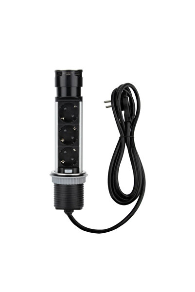 Lexman Lexman extension cord, IP20, 3 sockets, 2 USB, 3 x 1.5 mmp, 3680 W, 2 ...