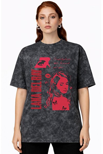 SEVBANO Design Lana Del Rey Singer Printed Unisex Oversized Vintage Washed T-...