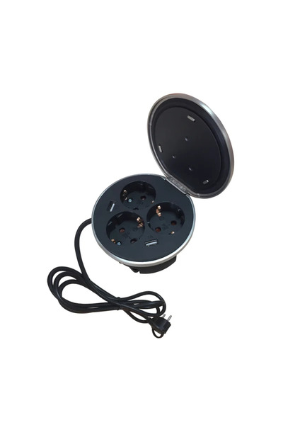 Lexman Με μπανέλα καλώδιο επέκτασης, IP44, 3 πρίζες, 2 x USB, 368 W, 2 μέτρα,...