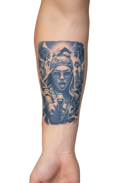 Tattoo 1 Ay Kalıcı 24 Saat Sonra Kararan Gangstar model geçici dövme