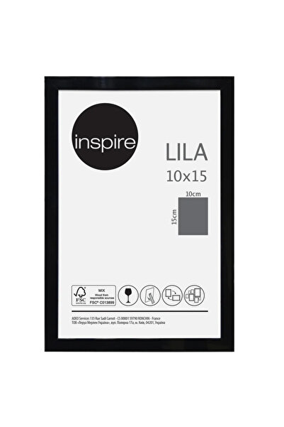 Inspire Rama foto Lila, 10 x 15 cm, plastic, negru