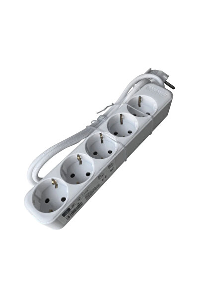 OEM Lexman extension cord, IP20, 5 sockets, 3 x 1 mmp, 3680 W, 1 meter, white
