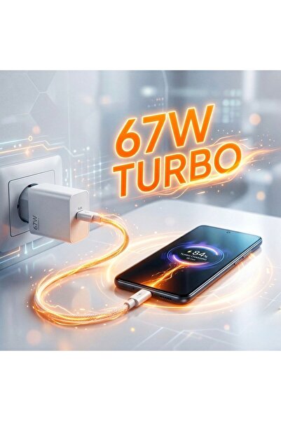ULUS 67 Watt Turbo Hızlı Şarj Cihazı + 1 Metre Type-C Veri ve Şarj Kablosu Se...
