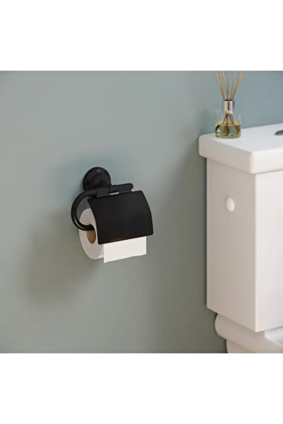 sensea Θήκη για χαρτί υγείας Charm, μεταλλική, στερέωση με τρύπημα, ματ μαύρο