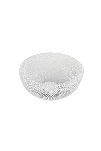 OEM Cos fructe si legume, Delinia, din metal, Ø 29.5 x H 14.7 cm, alb