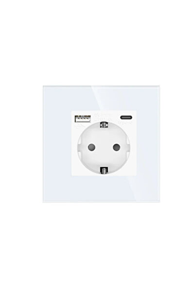 OEM Simple tactile socket Dock, USB type A/C, IP20, white