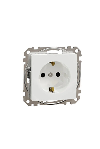 OEM Sedna Νέα απλή πρίζα σούκο, με γείωση και προστασία παιδιών, IP20, λευκή