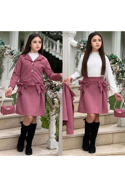 zavera for kids Set geantă piese pentru fetițe cu pietre aplicate piele întoa...