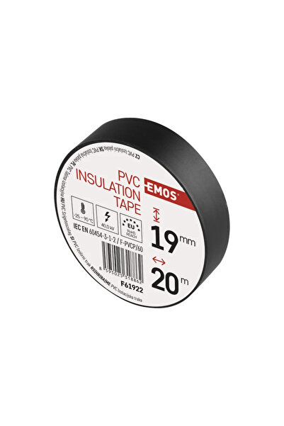 OEM Emos insulating tape, 19 mm x 20 meters, black