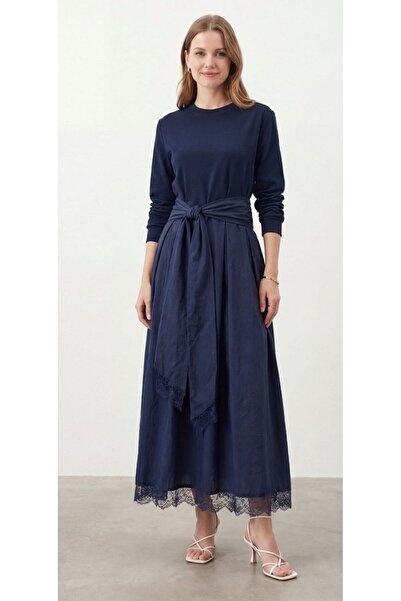 Volans Moda 12681 BRODE DETAY TAFTA ELBISE