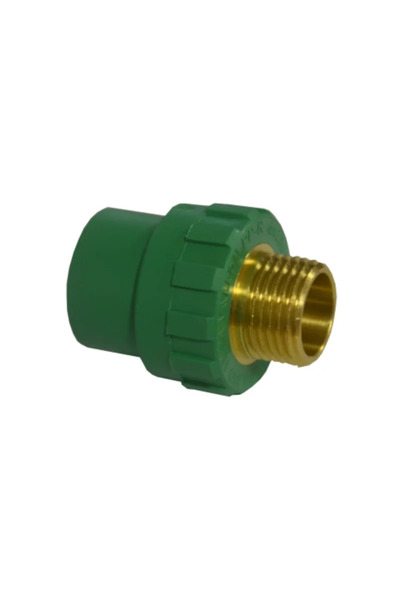 OEM PPR pipe fitting, external thread, Ø 20 mm x 3/4', PN25, green