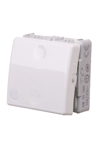 OEM Διπλό διακόπτης κλιμακοστασίου Gewiss Top System, αρθρωτός, IP20, λευκός