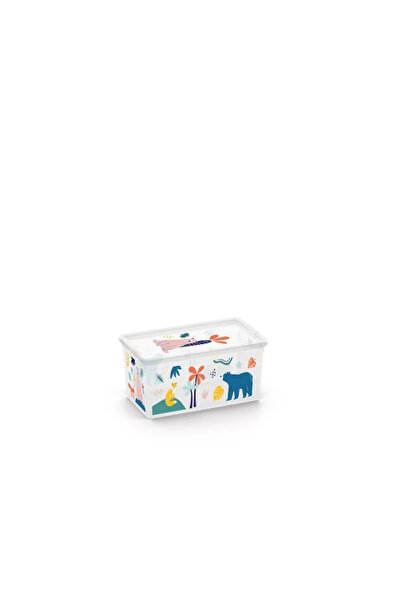 OEM C-Box storage box, animal decor, plastic, 33.5 x 19 x 12 cm, 6 L, with lid