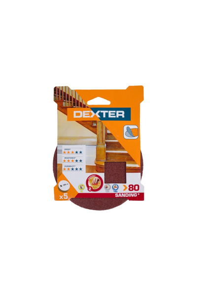 Dexter Disc abraziv Dexter, pentru slefuitor cu excentric, Ø 125 mm, granulat...
