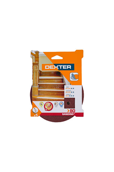 Dexter Dexter abrasive disc, for random orbital sander, Ø 150 mm, grit 80 (se...