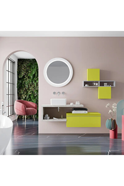 OEM Πάγκος μπάνιου, μοριοσανίδα, 80 x 3,8 x 46 cm, γκρι χρώματος τσιμέντου