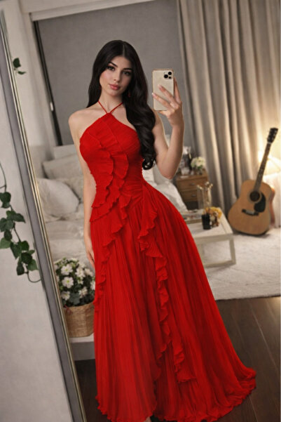 SKY dresses Red off-shoulder police dress