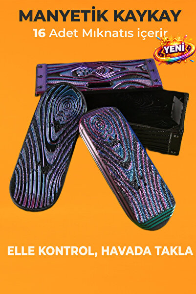 Creva Kickflip Mıknatıslı Kaykay Stres Oyuncağı Fidget Slider - Alien Wood (K...