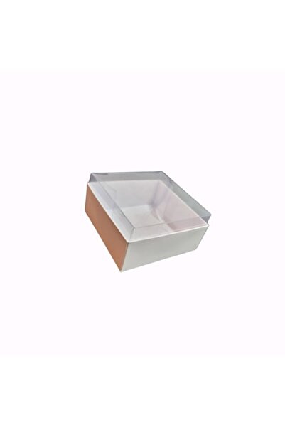 OEM Set de 10 cutii de carton albe cu capac transparent din acetat 8x8x4 cm, alb