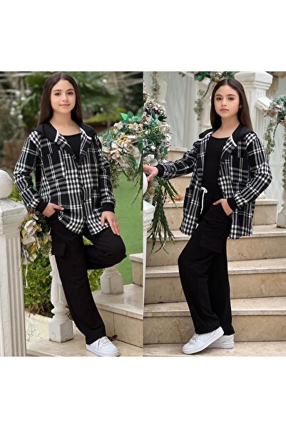 zavera for kids Cămașă-jachetă pentru fete Oduncu Flanel cu glugă - Pantaloni...