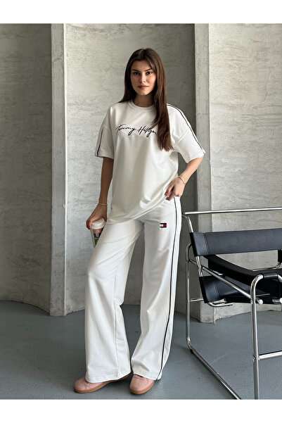 FERZOLAİO Tmy Striped White Tracksuit Set