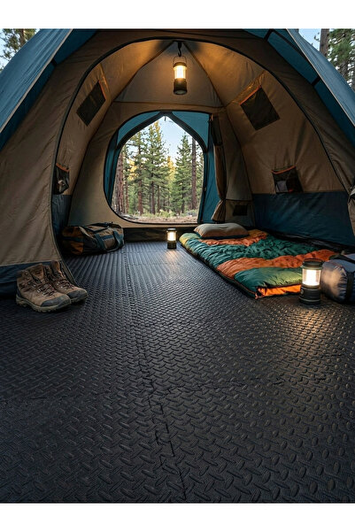 CARPAZAR 16 Parça Set 50x50 13mm 200x200 Kurulumlu Kamp Çadır Matı