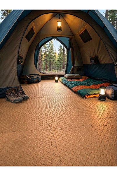 CARPAZAR 16 Parça Set 50x50 13mm 200x200 Kurulumlu Kamp Çadır Matı