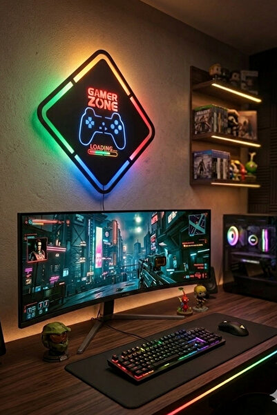 LED LEVEL Oyuncu Gamer tablo Rgb Anahtarlı Adabtörlü