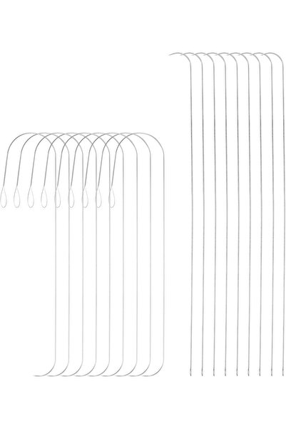 Arabest 12pcs Bead Spinner Needles 0.6mm 0.7mm Dia Large Eye Curved Beading N...